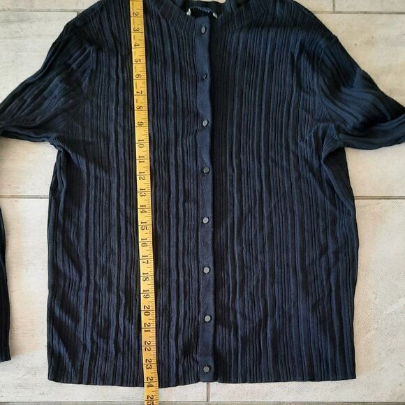M.M‎ LAFLEUR Classic Black Knit Button Cardigan size L - Picture 6 of 8